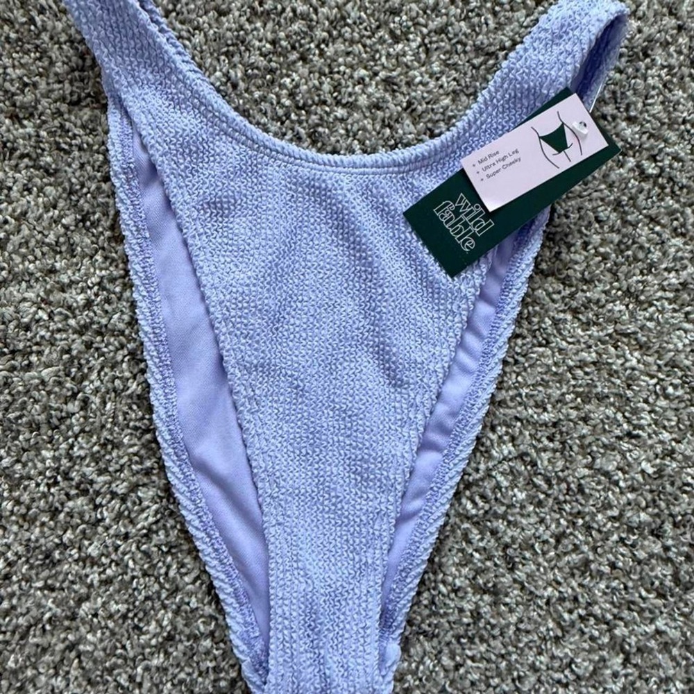 Wild Fable Women's High Waist Bikini Bottoms Light Purple Blue Size S NWT